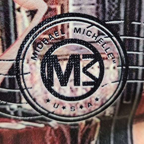 Michael Michelle Large Coated Canvas Printed French Market Scene Tote Bag - Picture 5 of 13